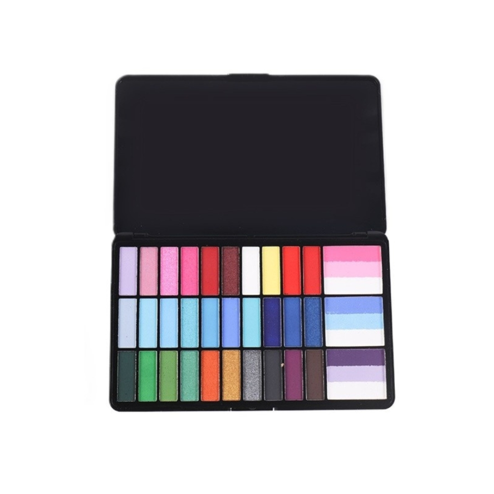 Set vopsele fata si corp, 39 culori, activare cu apa, non-toxic, machiaj artistic, 18.5 x 11.7 x 1.5 cm, multicolor [7]