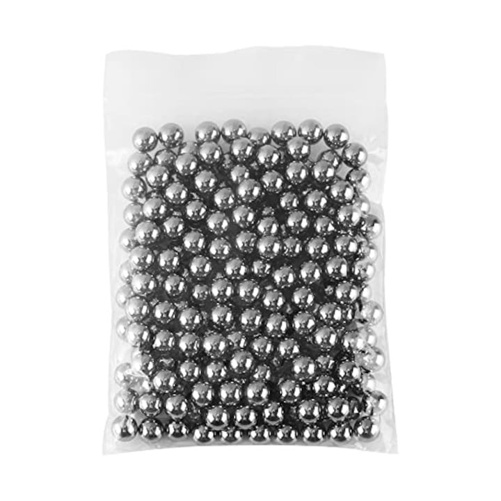 Set 1500 bile metalice, pentru airsoft, 0.35 g, 4.46 mm, argintiu
