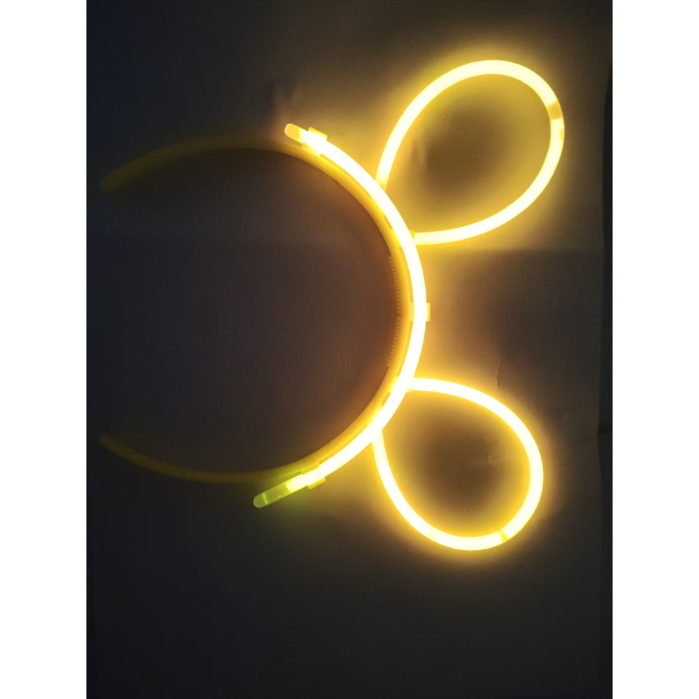 Cordeluta luminoasa, accesoriu fluorescent, model urechi, plastic flexibil, carnaval si festivaluri, galben [8]