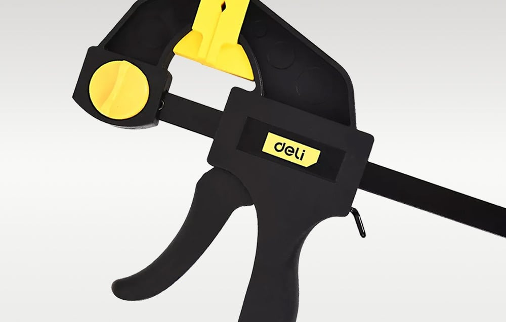 Menghina tamplarie, otel/cauciuc, 150 mm, prindere rapida, usor de utilizat, negru/galben [2]