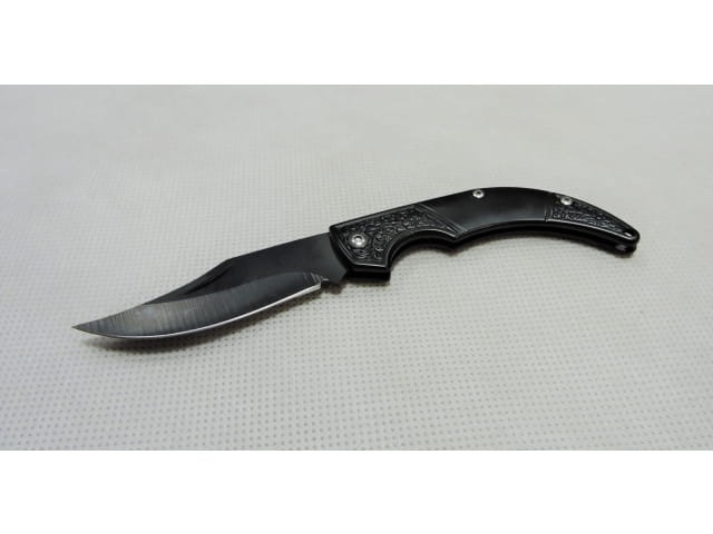 Briceag pliabil, pentru supravietuire, camping, drumetii, multifunctional, otel inoxidabil, lungime 15 cm, maner curbat, ergonomic, negru [8]