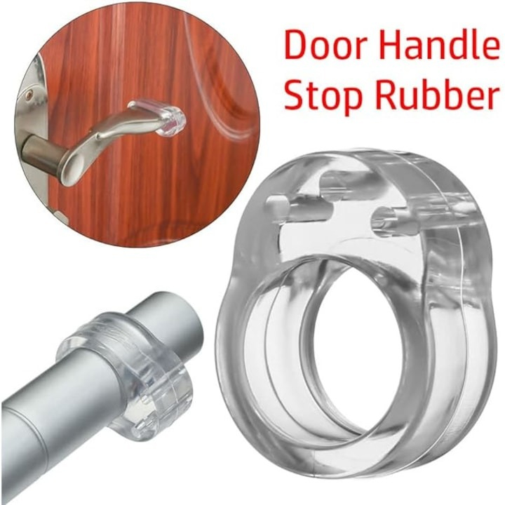 Opritor, protectie pentru maner usa, silicon, montare usoara, 31 x 23 x 17 mm, transparent [4]