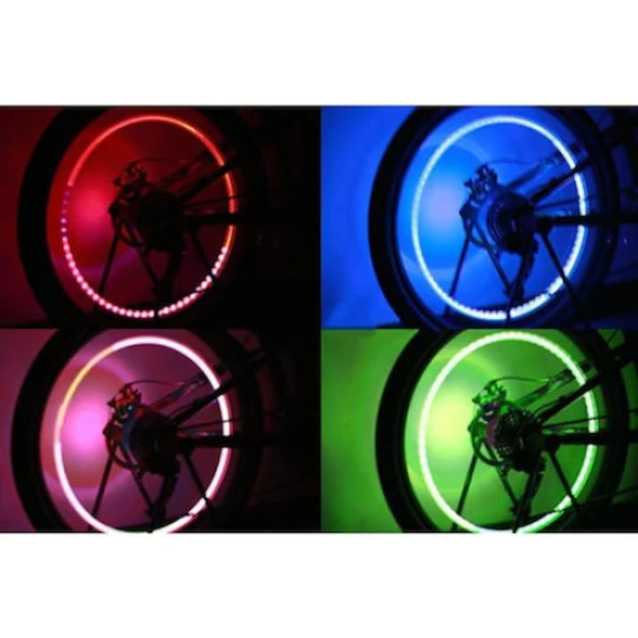 Set 6 lumini decorative valva LED pentru biciclete,auto, roz, albastru, verde [5]