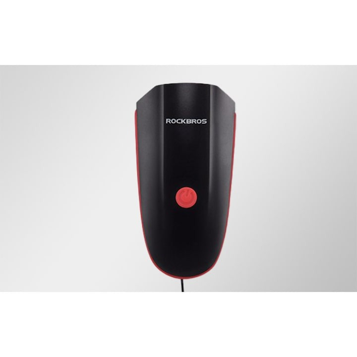 Lanterna bicicleta cu acumulator si sonerie, impermeabila IPX5, 250 lm, 1200 mAh, rosu [4]
