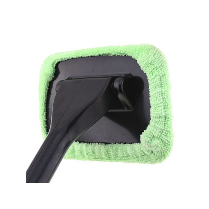 Stergator auto pentru parbriz, geamuri, din microfibra si plastic, laveta detasabila, maner ergonomic, verde [13]