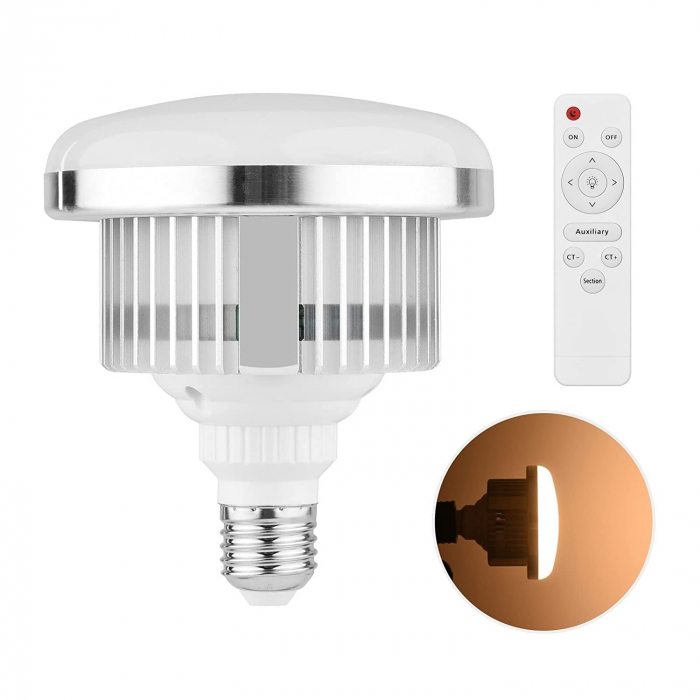 Bec foto LED 3 moduri de lumina,putere 45W,soclu E27 cu telecomanda control [3]