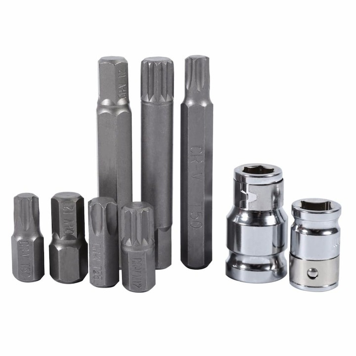 Trusa biti torx, hex si spline, chei imbus, adaptor 1/2'' si 3/8'', 40 piese, rosie [2]