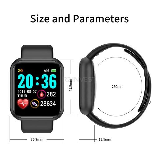 Ceas smartwatch, Bluetooth, monitorizare somn, pedometru, puls, activitati, notificari, negru [2]