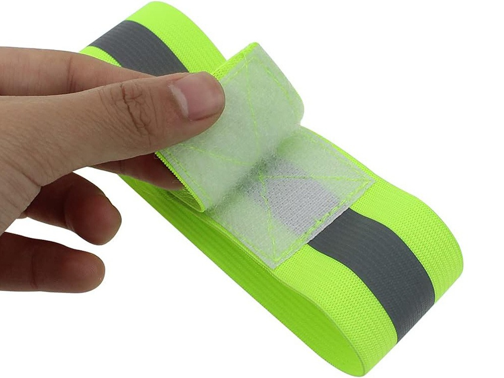 Set 2 x benzi reflectorizante, prindere velcro, pentru alergare, 30.5 x 4 cm, verde [8]