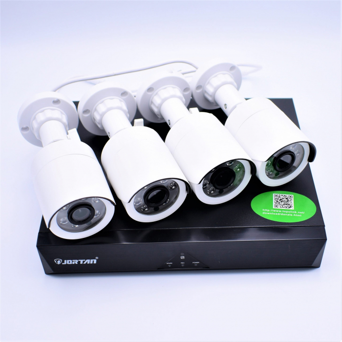 Kit de supraveghere cu 4 camere FULL CCTV AHD, de interior/exterior , JORTAN-6115AHD-4 [2]