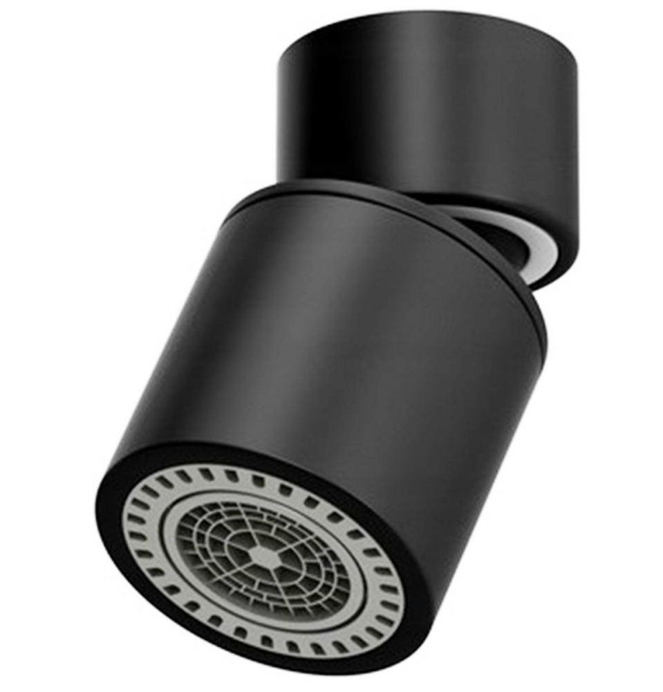 Aerator apa dublu - pivotant, rotire 360, din material inoxidabil, doua moduri pulverizare, filet M24 mama - Negru [2]