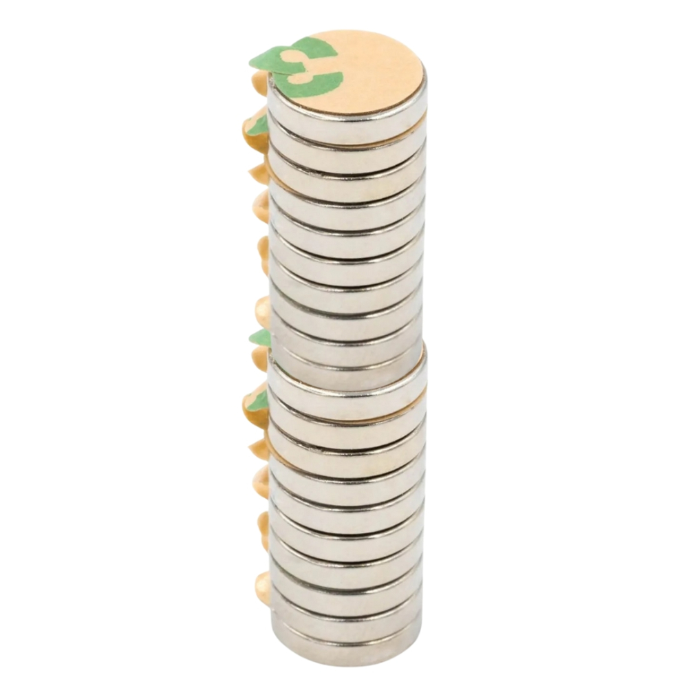Set 50 magneti neodim, autoadezivi, rotunzi, universali, diverse activitati, 10x2 mm [1]