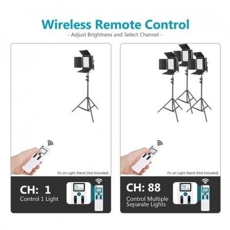 Kit de 2 panouri Neewer Bi Color 480 LED,trepiezi 200 cm,4 baterii si 4 incarcatori,telecomanda,geanta transport [5]