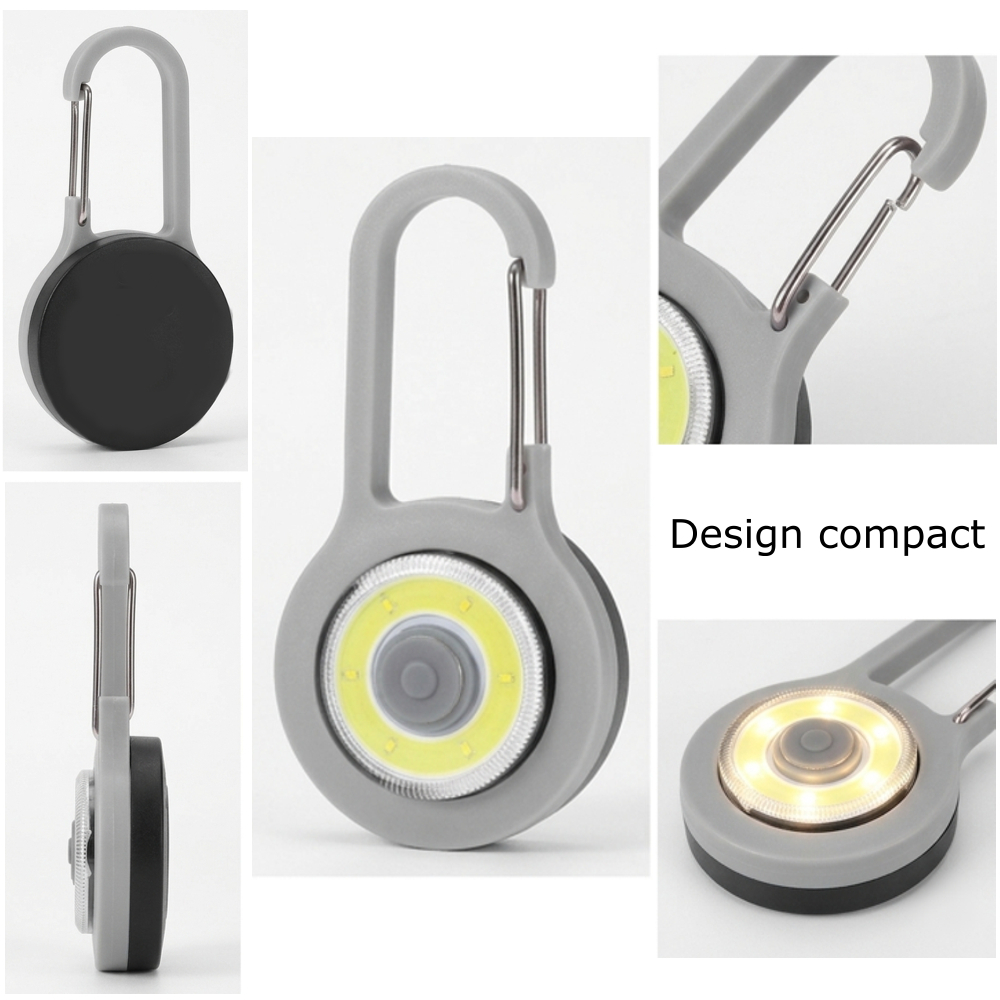 Kit iluminare USB si outdoor compact, mini lampa LED 3W 5V transparenta cu capac + lanterna carabiniera gri cu moduri multiple, lumina alba pentru utilizare zilnica [3]