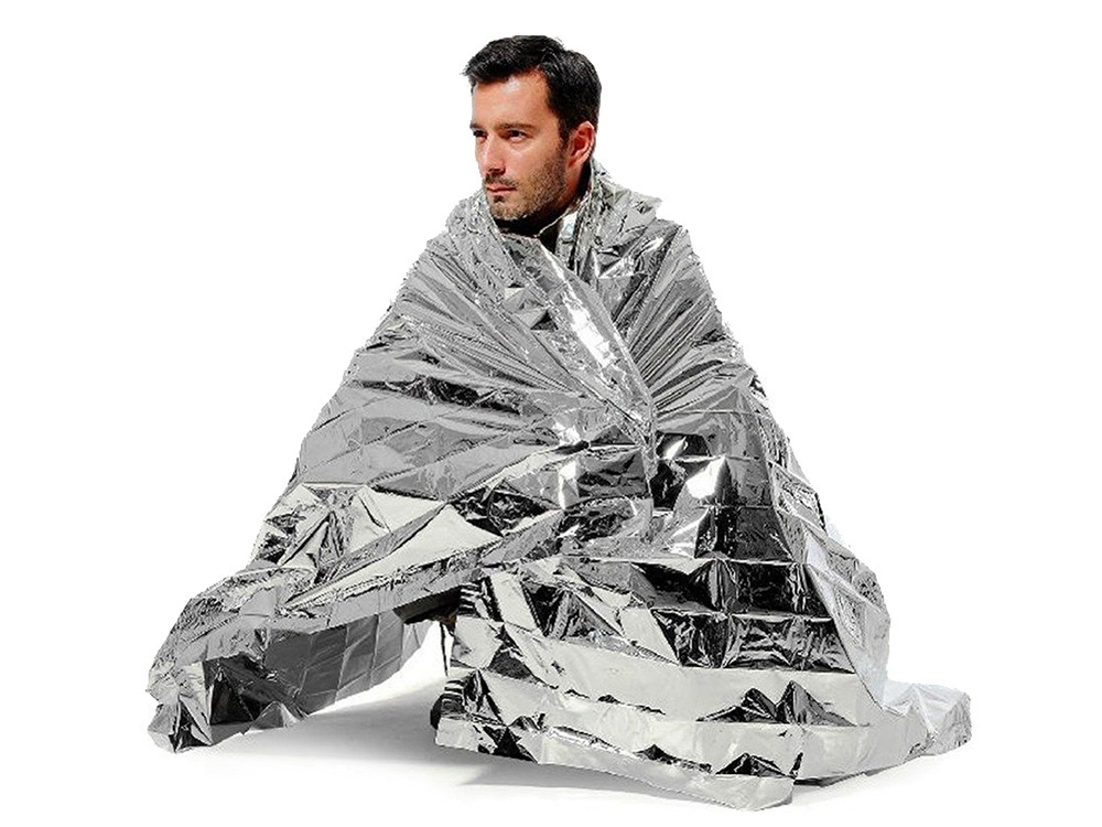 Patura termica, pentru supravietuire, impermeabila, camping, drumetii, 160 x 210 cm, argintiu [8]