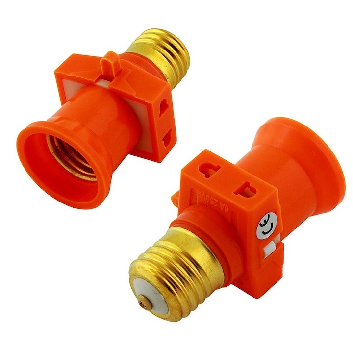 Dulie cu soclu E27, adaptor electric, conectare a 2 dispozitive, cu intrerupator, 60W, 4A, 220-250V [2]