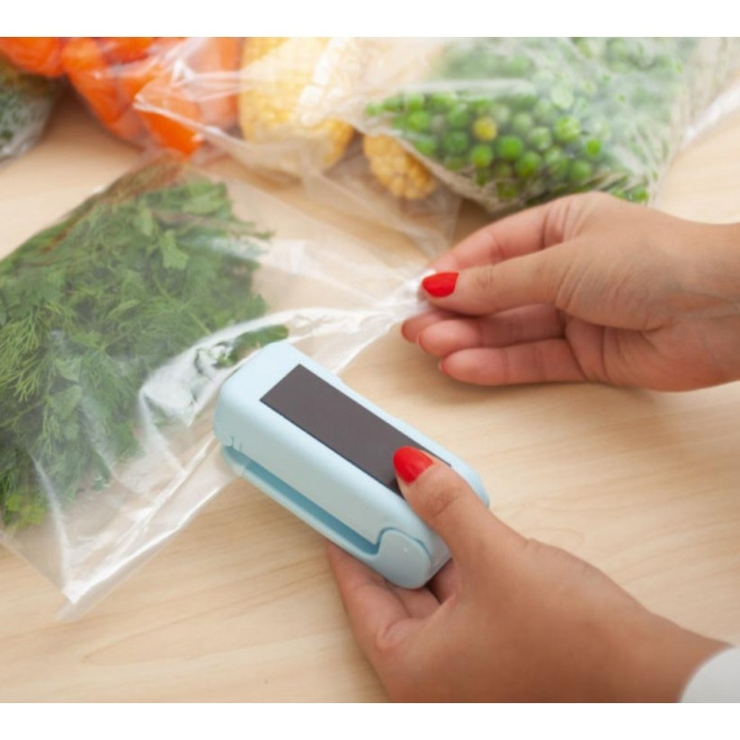 Aparat pentru sigilat pungi, compact, magnetic, portabil, alimentare cu baterii, 9.7 x 3 cm, albastru [5]