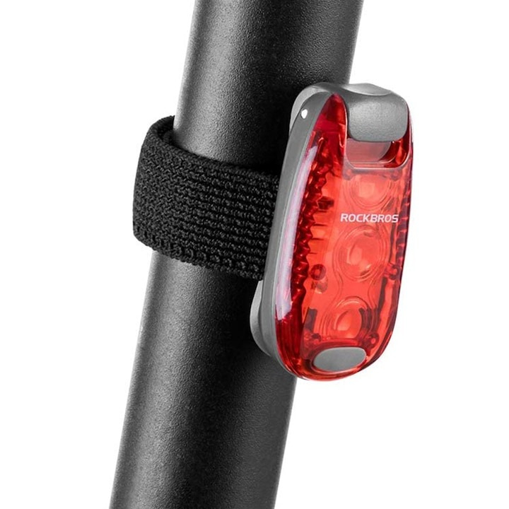 Stop spate pentru bicicleta, 3 moduri de iluminare, impermeabil, 5.5 x 3 x 1.5 cm, gri [4]