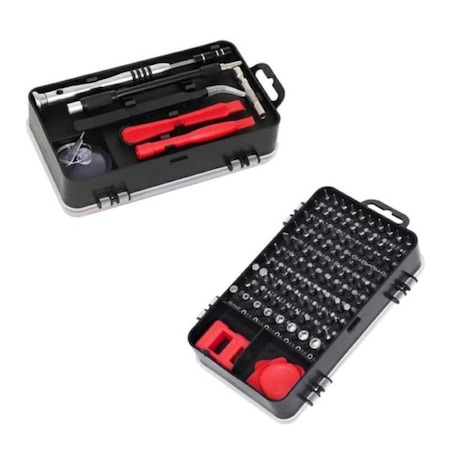 Set surubelnite multifunctionale de precizie, 110 piese, magnetice, - Rosu/Negru [2]