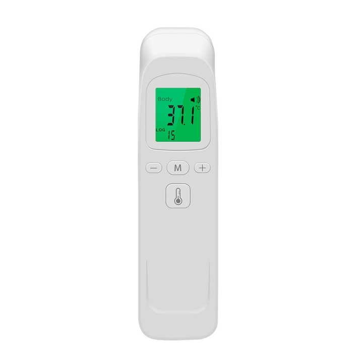 Termometru digital cu infrarosu, fara contact, afisaj LCD iluminat, masurare rapida 1 secunda, alb [3]