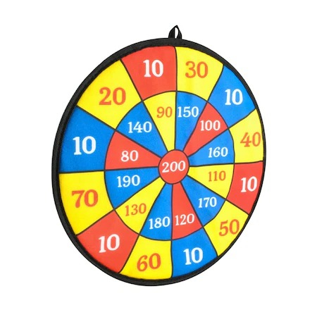 Joc de darts pentru copii cu 2 sageti si 2 mingi,material velcro,diametru 36 cm - Multicolor [7]