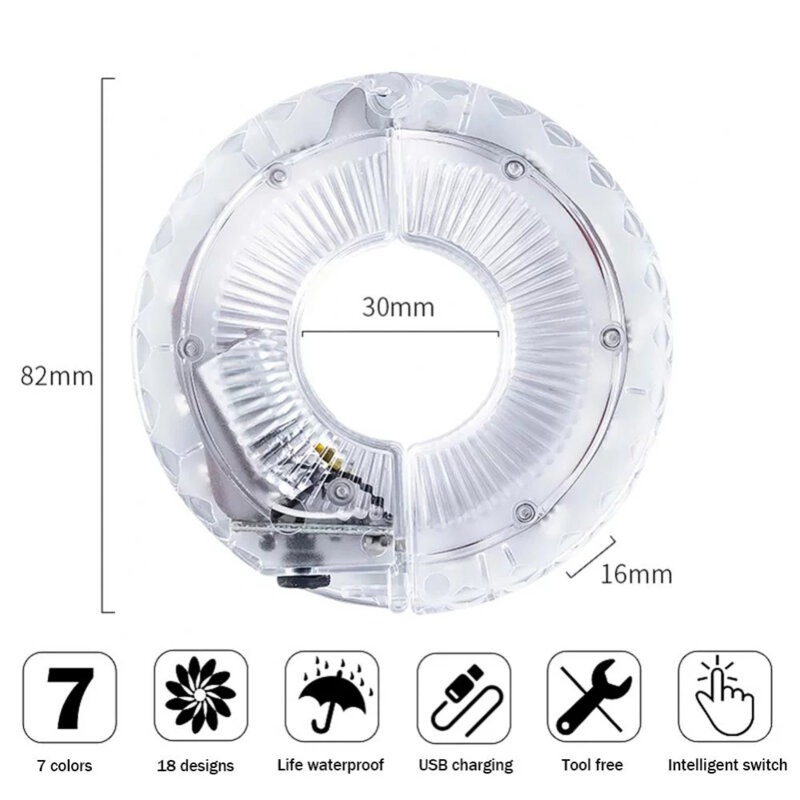 Lumini LED pentru spite bicicleta, rezistente la apa IP55, 300mAh, 7 culori [5]