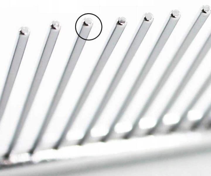 Pieptene pentru caini si pisici, ingrijirea blanii, otel inoxidabil, 2 tipuri de dinti, varfuri rotunjite, 16.5 x 3 cm, argintiu [10]