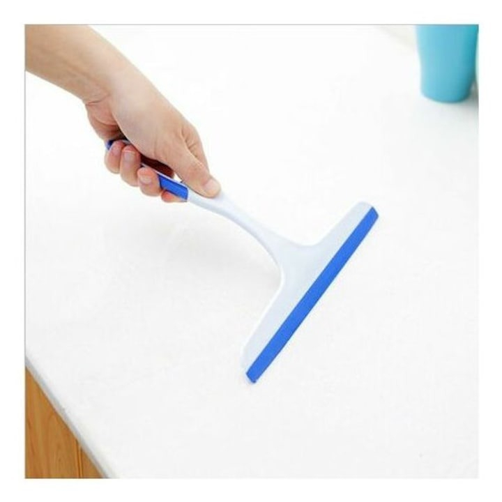 Racleta multifunctionala pentru curatare geamuri, oglinzi, cabine de dus, parbriz, silicon, reutilizabila, 22 x 22 cm, albastru [2]