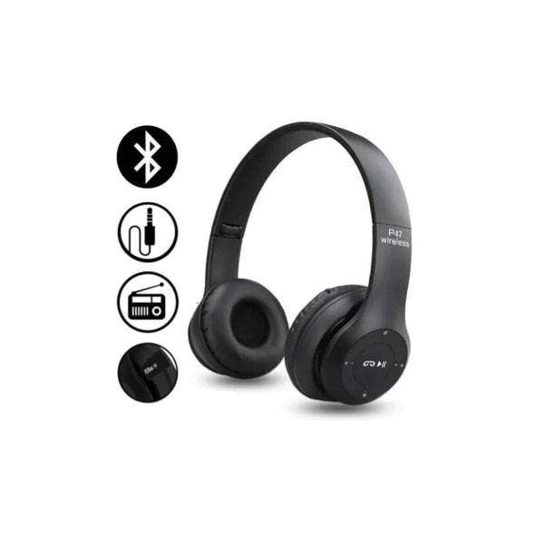 Casti audio, wireless, Bluetooth, lumini LED, radio FM, MP3, negru [3]