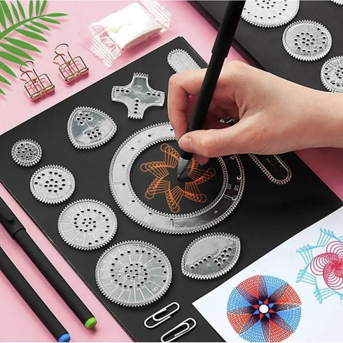 Set pentru desen, spirograf, sabloane transparente, 35 piese [11]