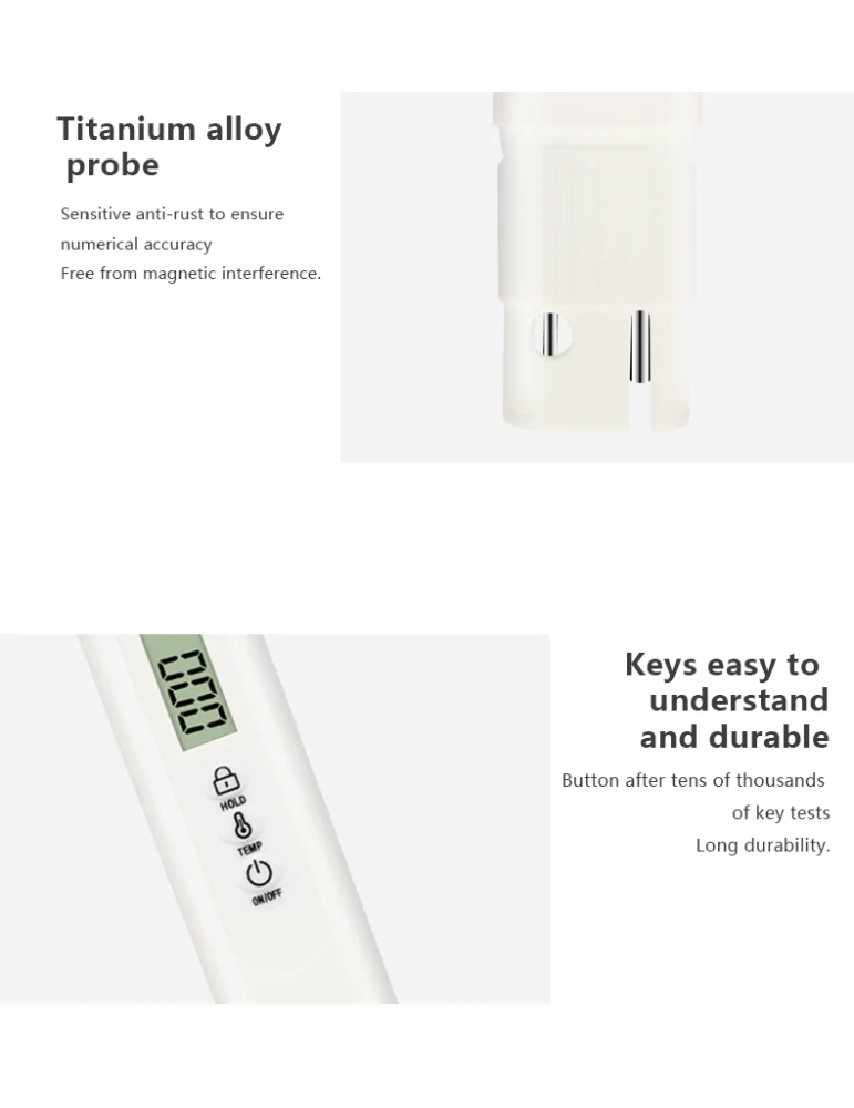 Tester pentru controlul puritatii apei, digital, TDS, plastic, alb [4]