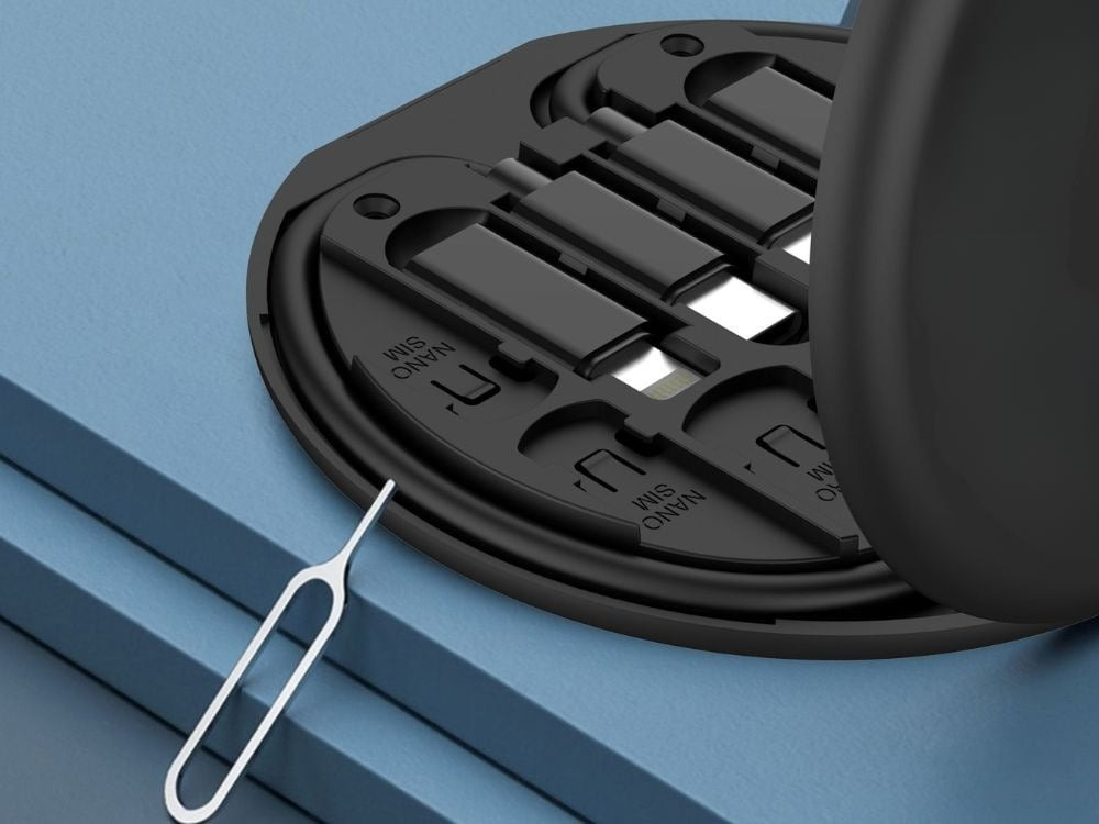 Set cabluri de date multifunctionale, adaptoare USB-C/Tip Lightning/USB-A/Micro-USB, portabil, cu oglinda, negru [4]