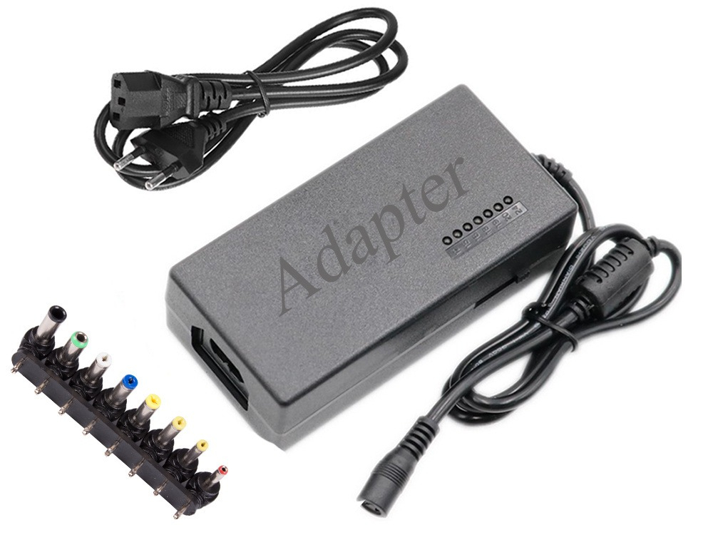 Incarcator universal pentru laptop, 12V-24V, 96W, 8 mufe, negru