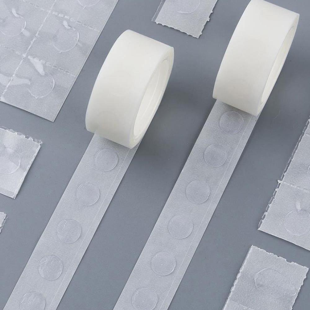 Banda dublu adeziva, 100 buline, pentru lipirea baloanelor, diametru bulina 1.2 cm, diverse suprafete, transparenta [2]