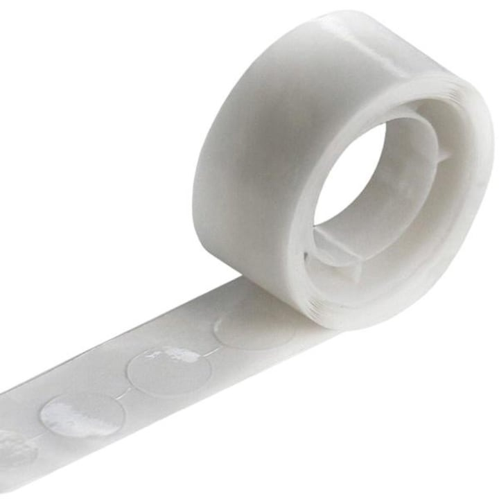 Banda dublu adeziva, 100 buline, pentru lipirea baloanelor, diametru bulina 1.2 cm, diverse suprafete, transparenta [9]
