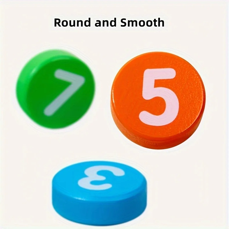 Joc educativ pentru copii, operatii matematice, adunare si scadere, cifre 1-10, lemn, 46 planse, multicolor, 16.3 x 11.5 x 3.7 cm [7]