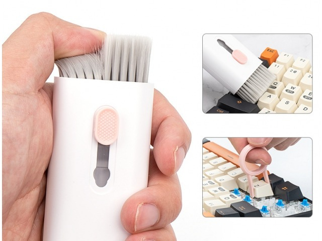 Kit de curatare multifunctional, 7 in 1, pentru tastatura, laptop, telefon, casti, albastru [12]