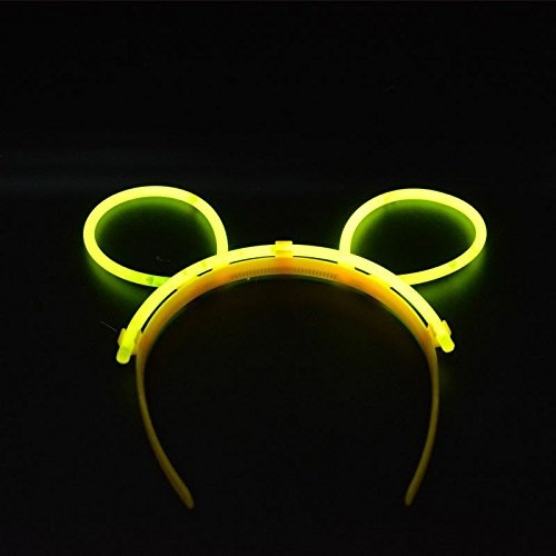 Cordeluta luminoasa, accesoriu fluorescent, model urechi, plastic flexibil, carnaval si festivaluri, galben [2]