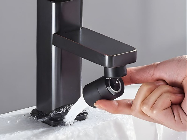 Aerator rotativ reglabil pentru robinet, universal, cap pivotant 360°, economisire apa, pentru bucatarie si baie [5]