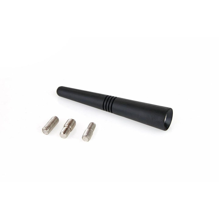 Antena radio auto, universala, plastic/otel, 3 adaptoare incluse, lungime 9 cm, negru [5]