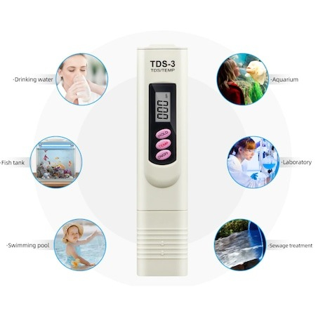 Tester apa profesional TDS3, calitate apa 3in1,TDS,EC si temperatura - Alb [3]