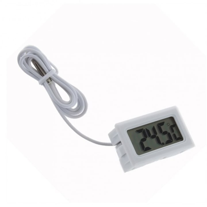 Termometru digital, afisaj LCD, cu sonda, -50˚C +70˚C, lungime cablu 95 cm, alb [4]