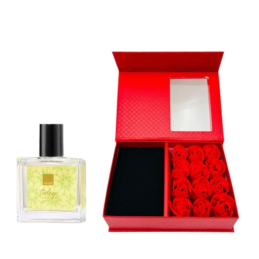 Cutie cadou Love Forever cu 12 trandafiri de sapun si apa de toaleta Avon Today Tomorrow Always pentru femei 30 ml [9]