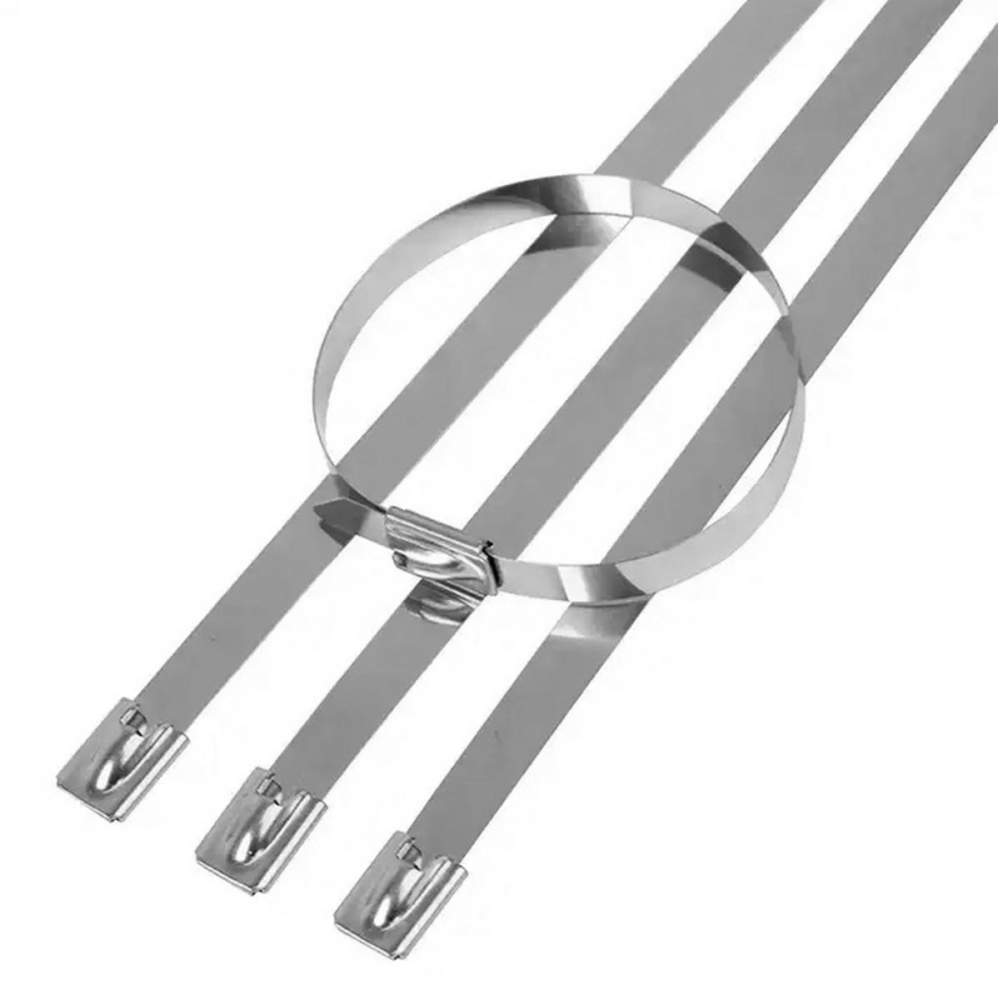 Set 100 coliere prindere, otel inoxidabil, pentru cabluri, tevi, reglabile, universale, 4.6 x 300 mm, argintiu [12]