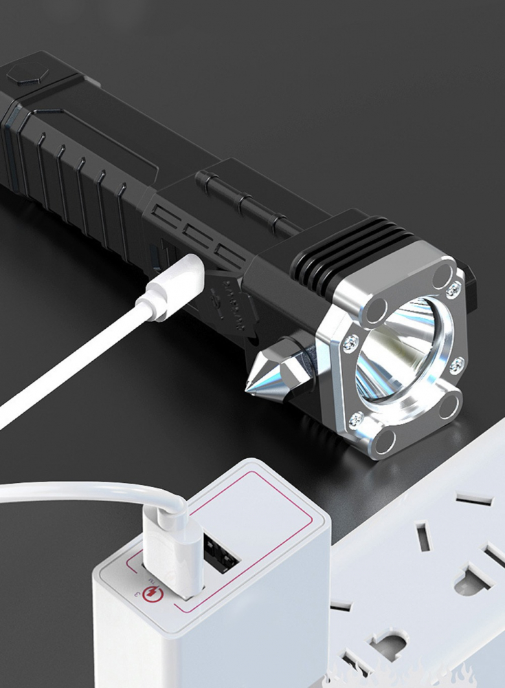 Lanterna multifunctionala, magnetica, ciocan de siguranta, baterie reincarcabila, cablu de incarcare USB inclus [8]