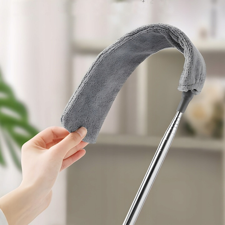 Set pamatuf pentru praf cu maner telescopic extensibil, 3 capete din microfibra lavabila, flexibil, pentru mobilier, tavan, aer conditionat si spatii greu accesibile, gri, 83-250 cm [17]