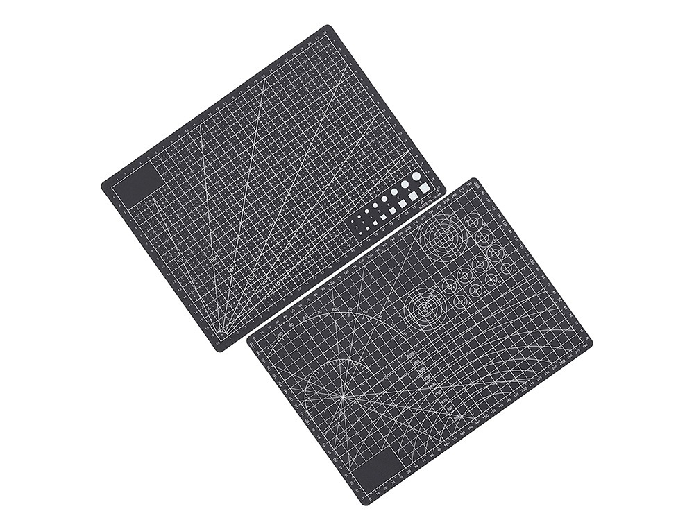 Placa pentru taiere precisa, modelare, fata-verso, cu auto-vindecare A4, 22 x 30 cm, scara clar vizibila, negru [5]