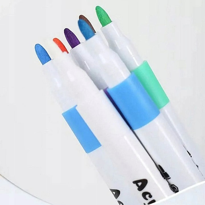 Set 60 markere acrilice, pentru hartie, sticla, piatra, lemn, panza, textile, uscare rapida, multicolor [4]