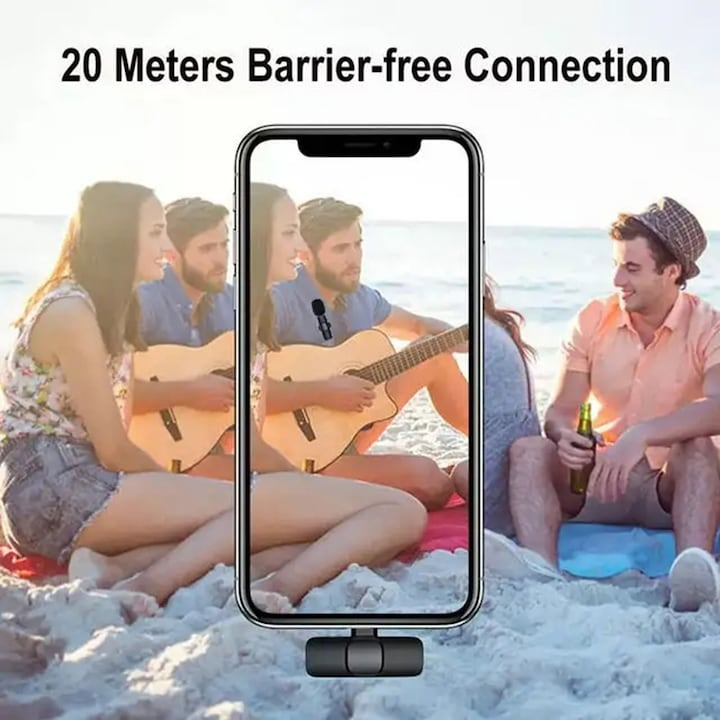 Set 2 x lavaliera wireless pentru telefon, Lightning, negru [4]