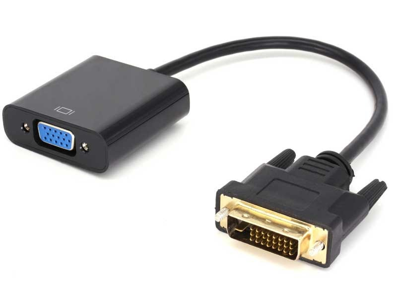 Cablu adaptor, convertor de la DVI-D 24+1 tata la VGA 15 pini mama, negru [7]